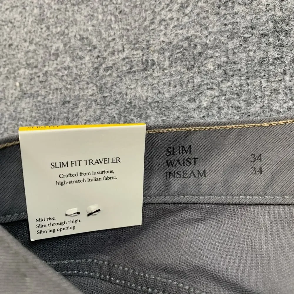 Banana Republic Pants Mens 34 Slim Fit Traveler Mid Rise Stretch Cotton Twill